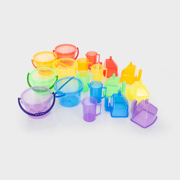tickit Translucent Colour Buckets, Funnels & Jugs Set -