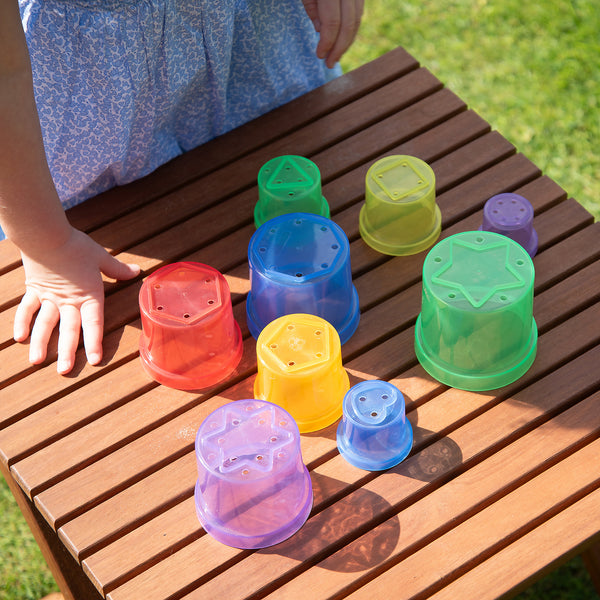 tickit Translucent Colour Stacking Cups - Pack of 9 -
