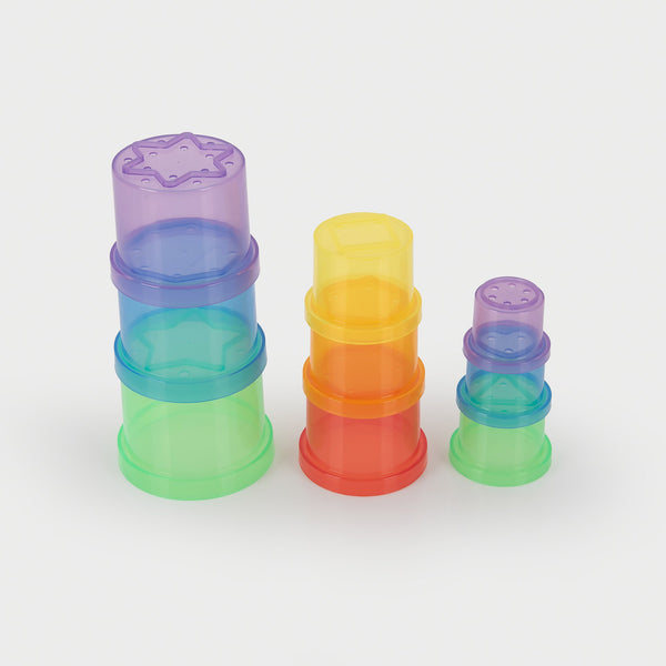 tickit Translucent Colour Stacking Cups - Pack of 9 -