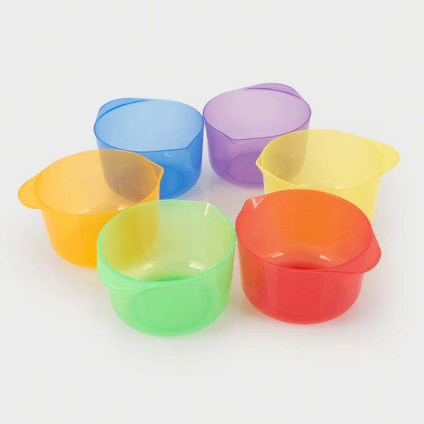 tickit Translucent Colour Pouring Bowls - Pack of 6 -