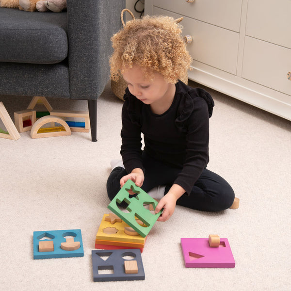 tickit Rainbow Wooden Shape Stacker -