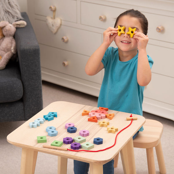 tickit Rainbow Wooden Lacing Shapes -