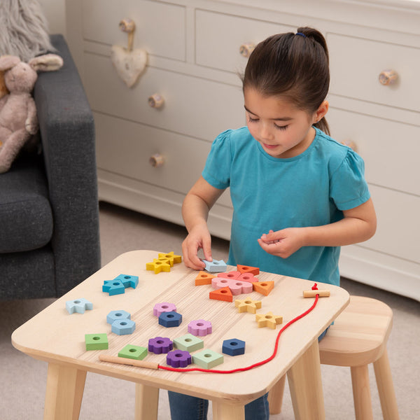 tickit Rainbow Wooden Lacing Shapes -