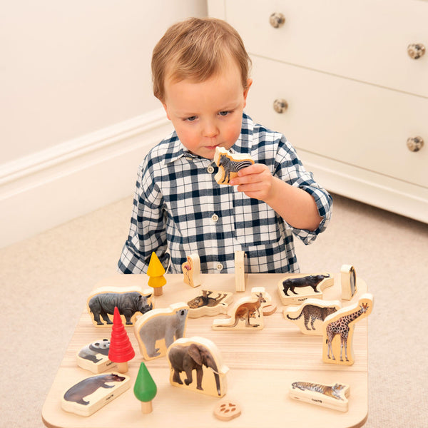 tickit Wooden Wild Animal Blocks -