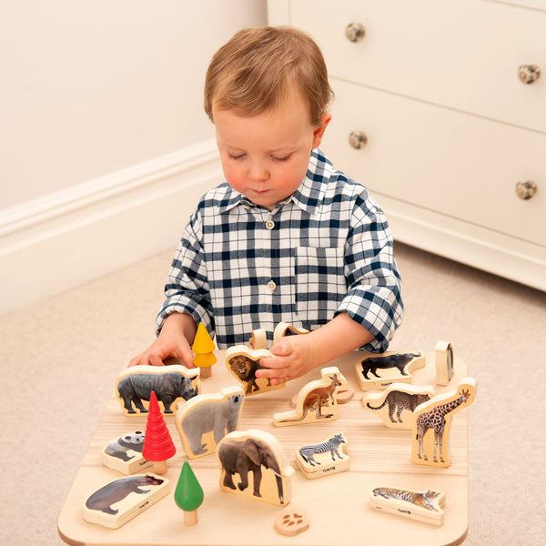 tickit Wooden Wild Animal Blocks -