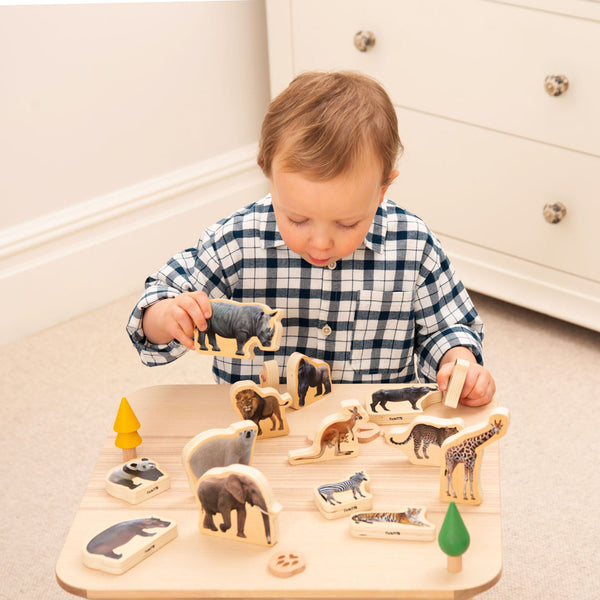 tickit Wooden Wild Animal Blocks -