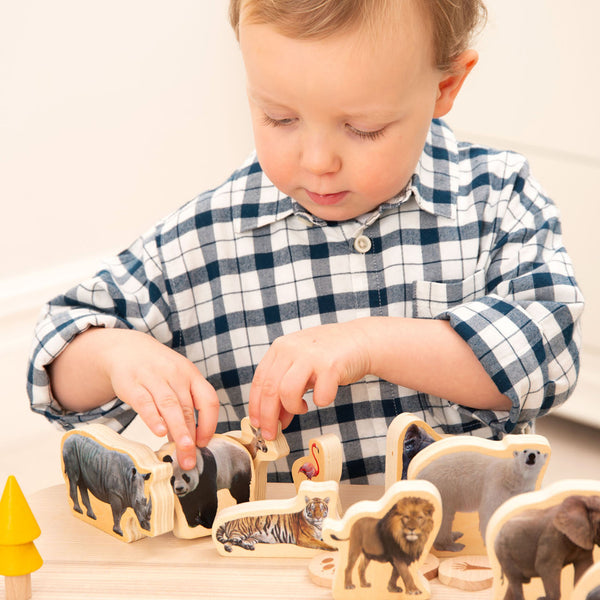 tickit Wooden Wild Animal Blocks -