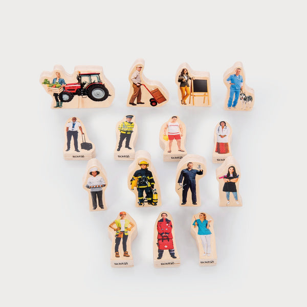 tickit Wooden People Who Help Us Blocks -