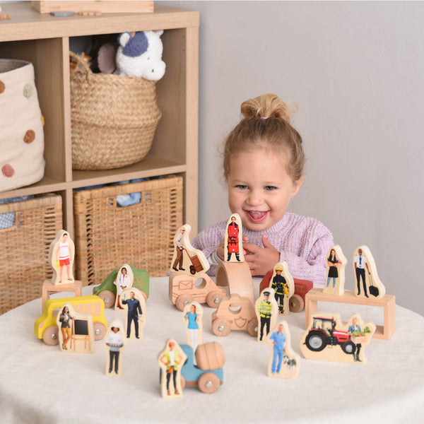 tickit Wooden People Who Help Us Blocks -