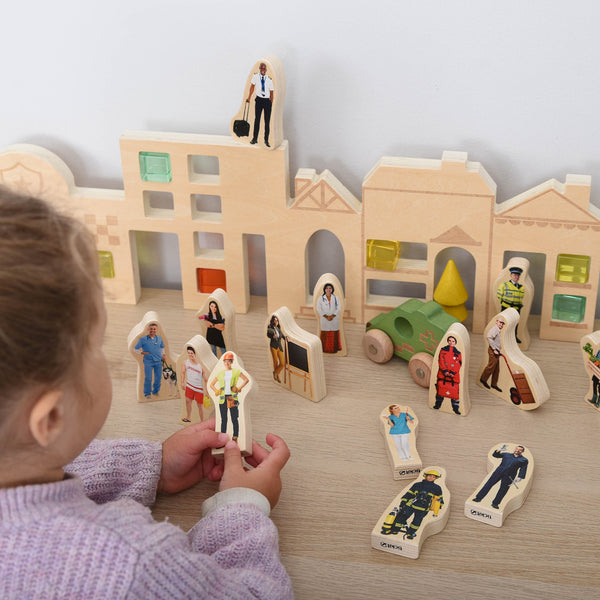 tickit Wooden People Who Help Us Blocks -