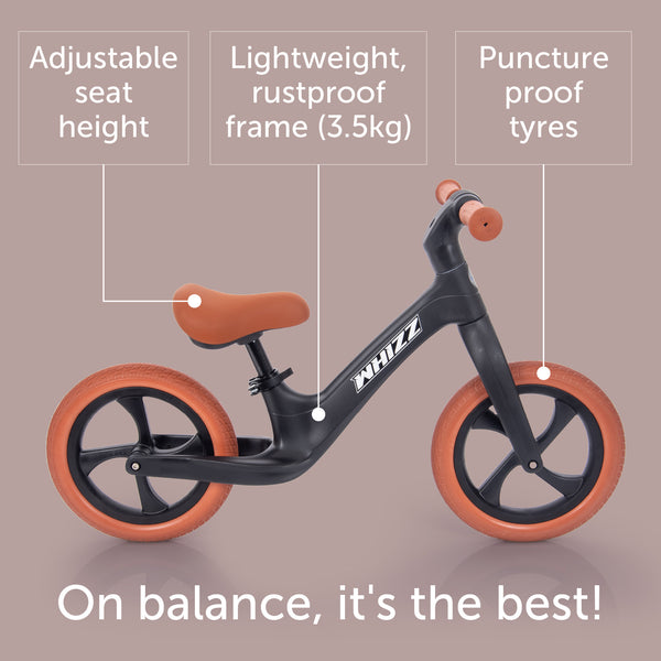 tickit Whizz Balance Bike - Black -