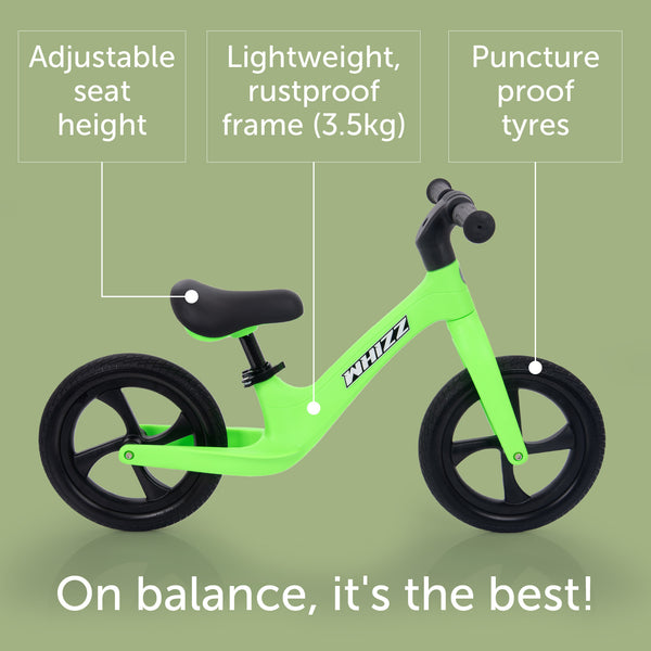 tickit Whizz Balance Bike - Green -