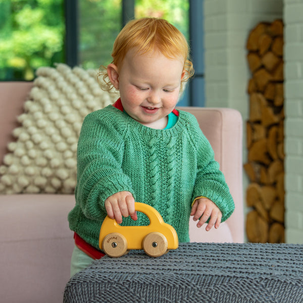 tickit Wooden Car Yellow -