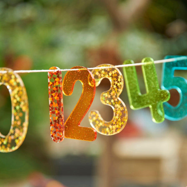 tickit Rainbow Glitter Numbers -