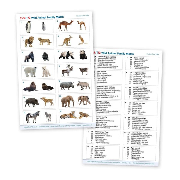 tickit Wild Animal Family Match -