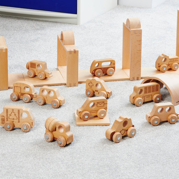 tickit Natural Wooden Vehicles Set -