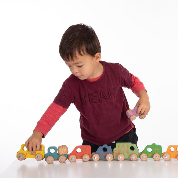 tickit Rainbow Wooden Vehicles Set -