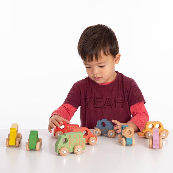 tickit Rainbow Wooden Vehicles Set -