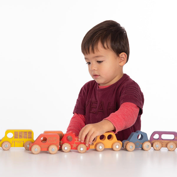 tickit Rainbow Wooden Vehicles Set -