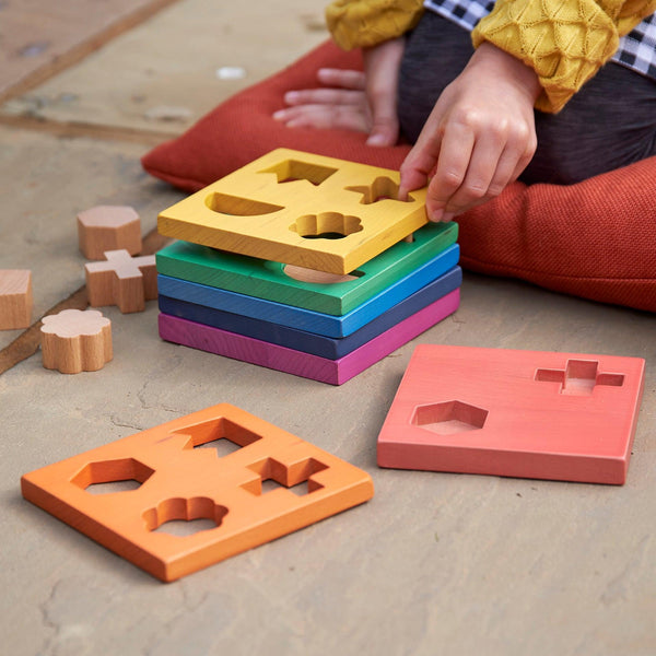 tickit Rainbow Wooden Shape Stacker -