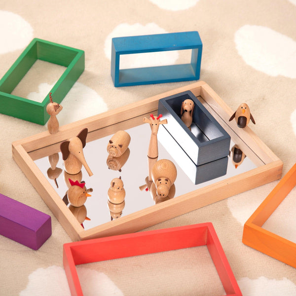 tickit Small Wooden Mirror Tray -