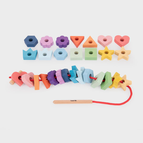 tickit Rainbow Wooden Lacing Shapes -