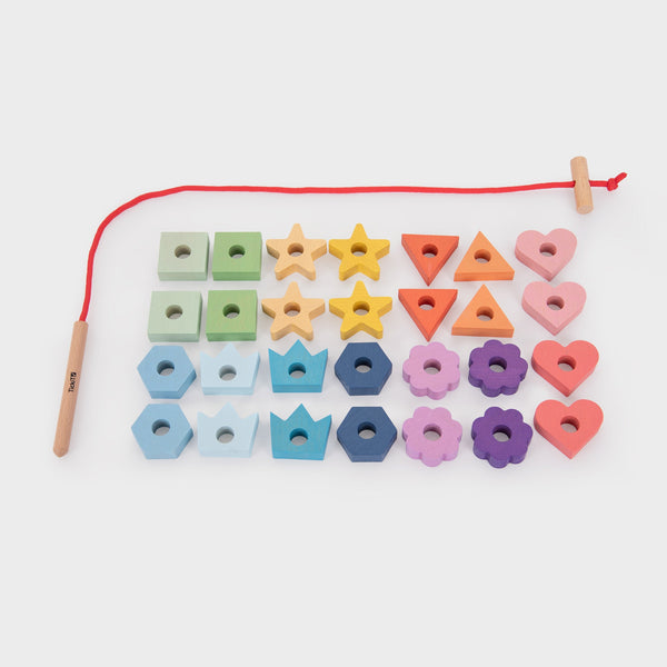 tickit Rainbow Wooden Lacing Shapes -