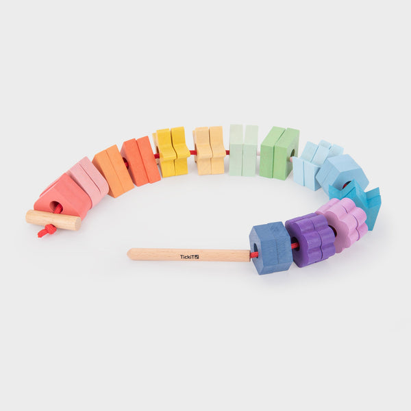 tickit Rainbow Wooden Lacing Shapes -