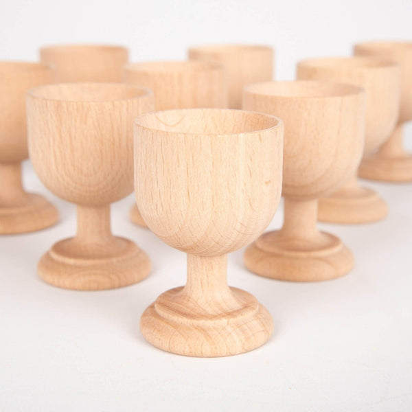 tickit Natural Wooden Egg Cups -