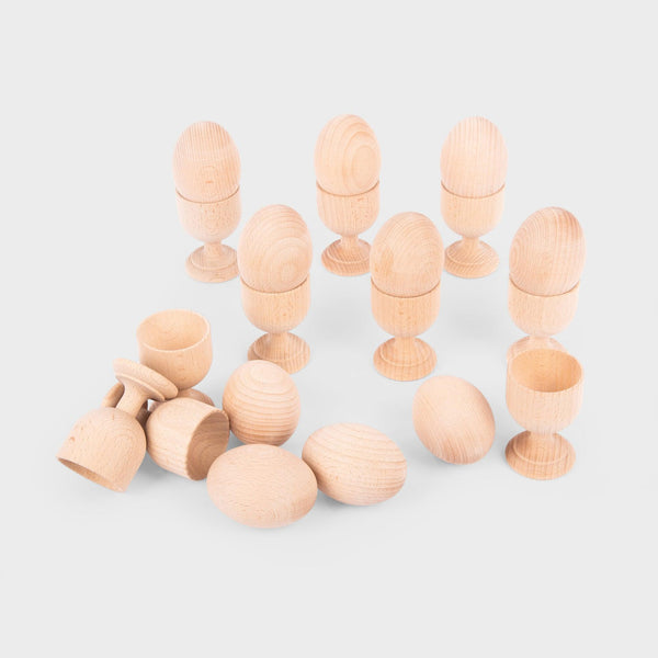 tickit Natural Wooden Egg Cups -