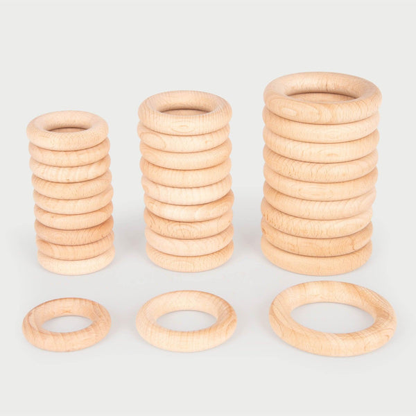 tickit Natural Wooden Rings -