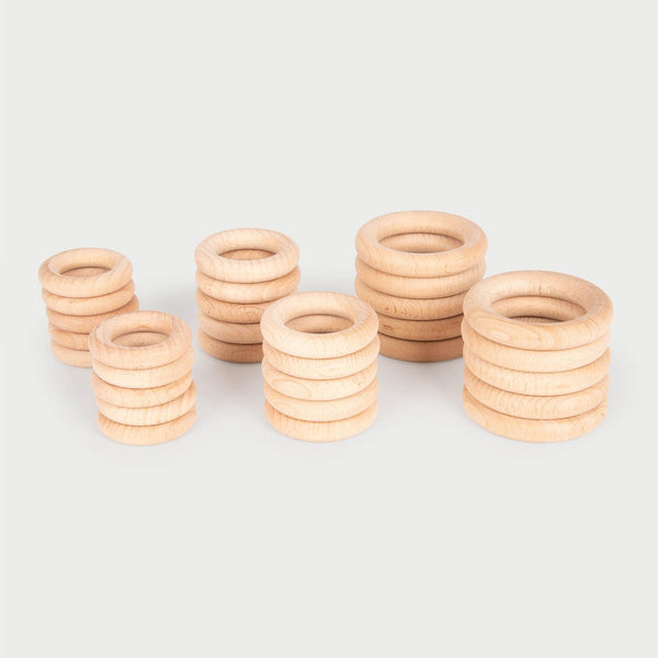 tickit Natural Wooden Rings -