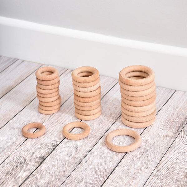 tickit Natural Wooden Rings -