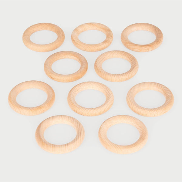tickit Natural Wooden Rings - Large / 7cm
