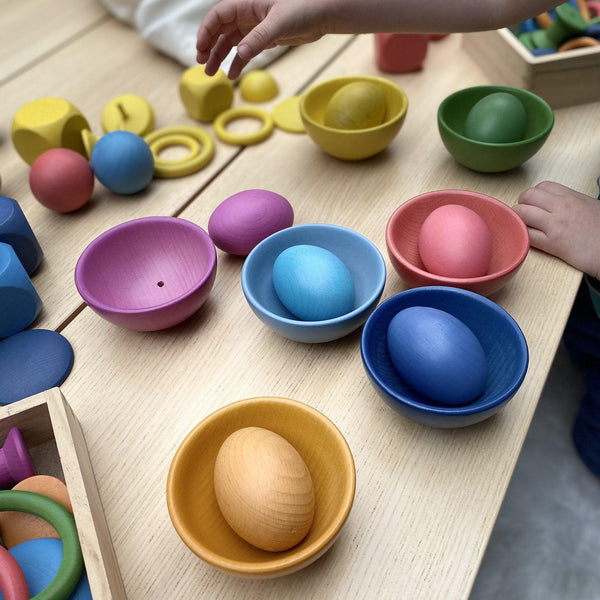 tickit Rainbow Wooden Bowls -