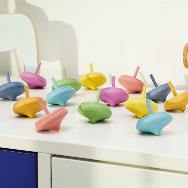 tickit Rainbow Wooden Spinning Tops -