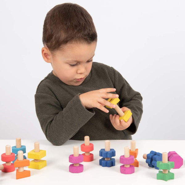 tickit Rainbow Wooden Nuts & Bolts -