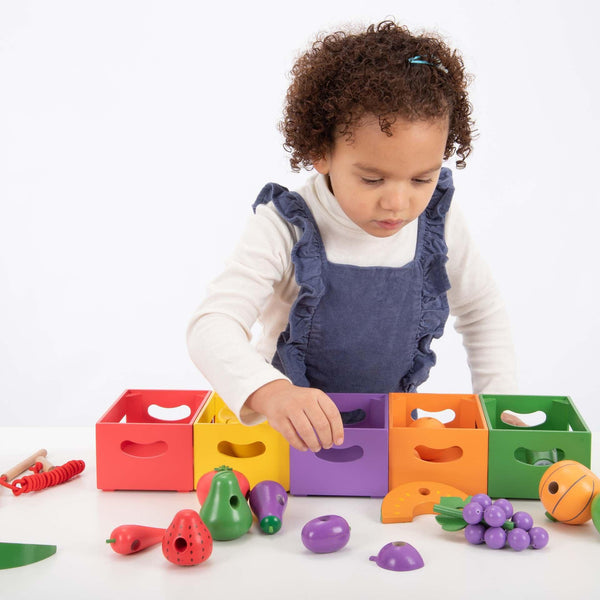 tickit Wooden Sorting Fruit & Vegetable Crates -