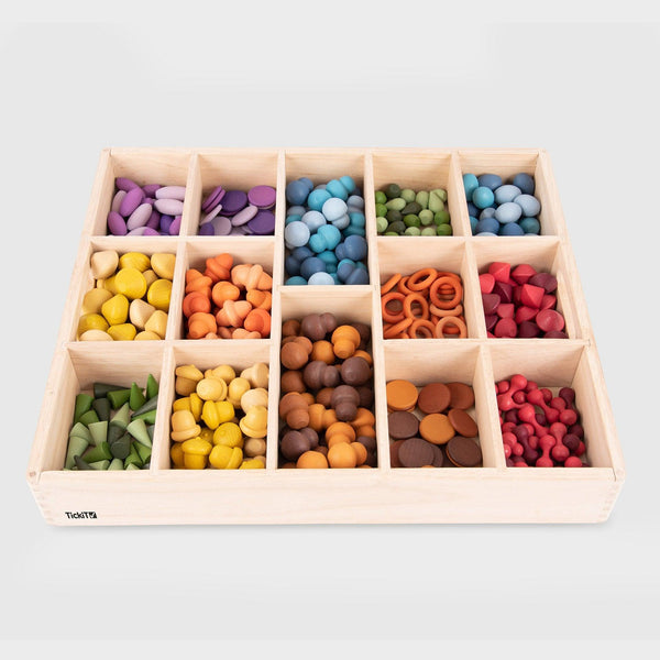 tickit Wooden Sorting Tray - 14 way -