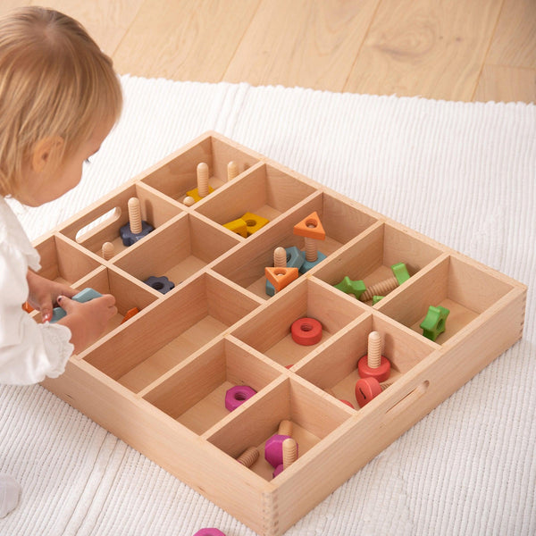 tickit Wooden Sorting Tray - 14 way -
