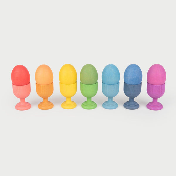 tickit Rainbow Wooden Egg Cups -