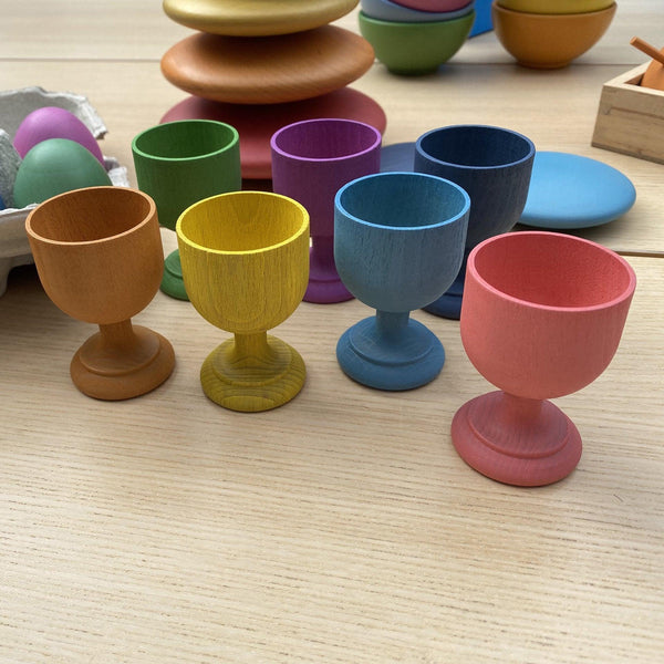 tickit Rainbow Wooden Egg Cups -