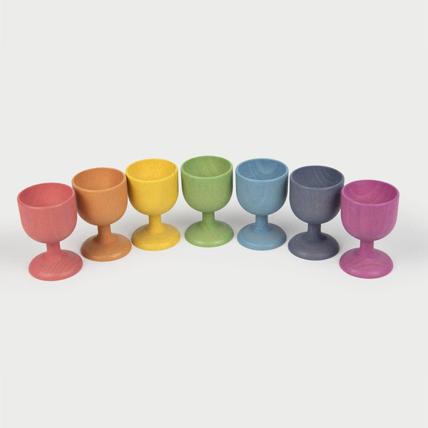 tickit Rainbow Wooden Egg Cups -
