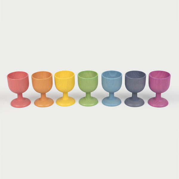 tickit Rainbow Wooden Egg Cups -