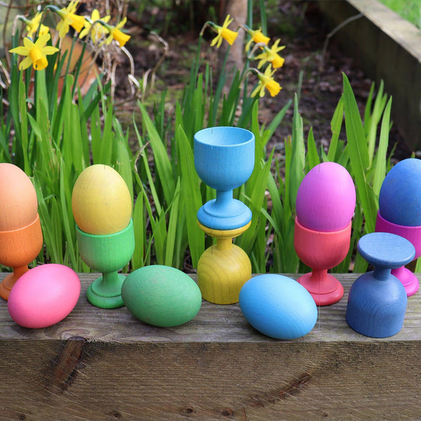 tickit Rainbow Wooden Egg Cups -
