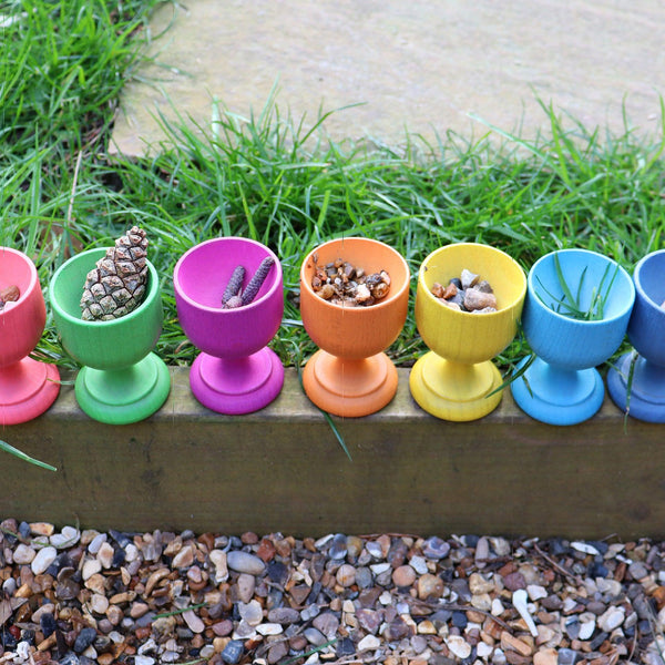 tickit Rainbow Wooden Egg Cups -