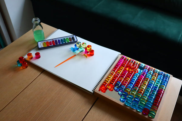Mindful Creative Play with tickit Gem Cube and Gem Circle Mirror Trays