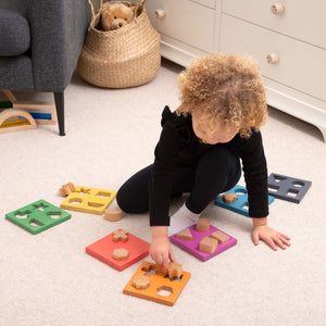 tickit Rainbow Wooden Shape Stacker -   