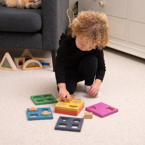 tickit Rainbow Wooden Shape Stacker -   