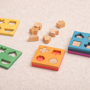 tickit Rainbow Wooden Shape Stacker -   